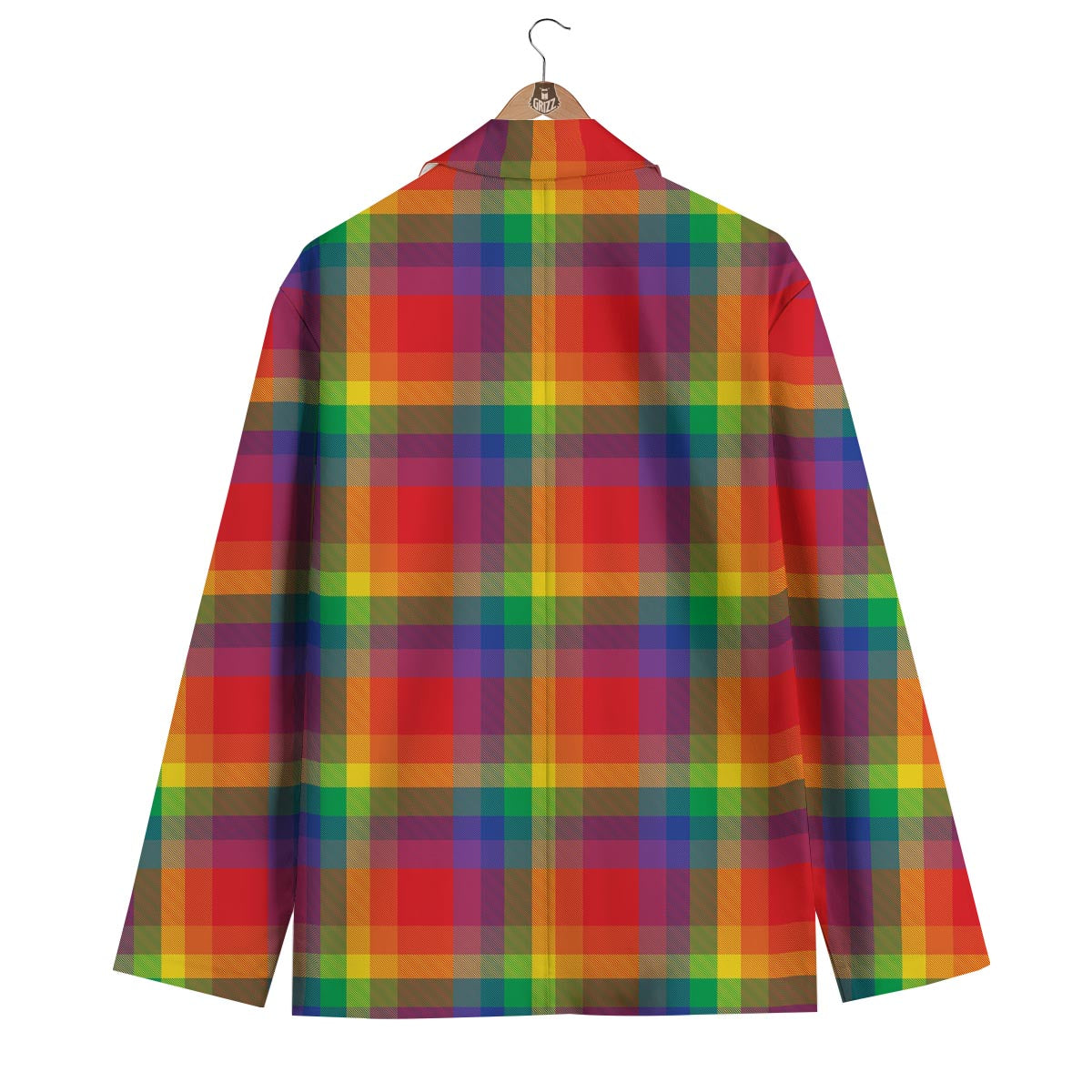 LGBT Plaid Rainbow Print Pattern Men's Blazer-grizzshop