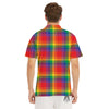 LGBT Plaid Rainbow Print Pattern Men's Golf Shirts-grizzshop