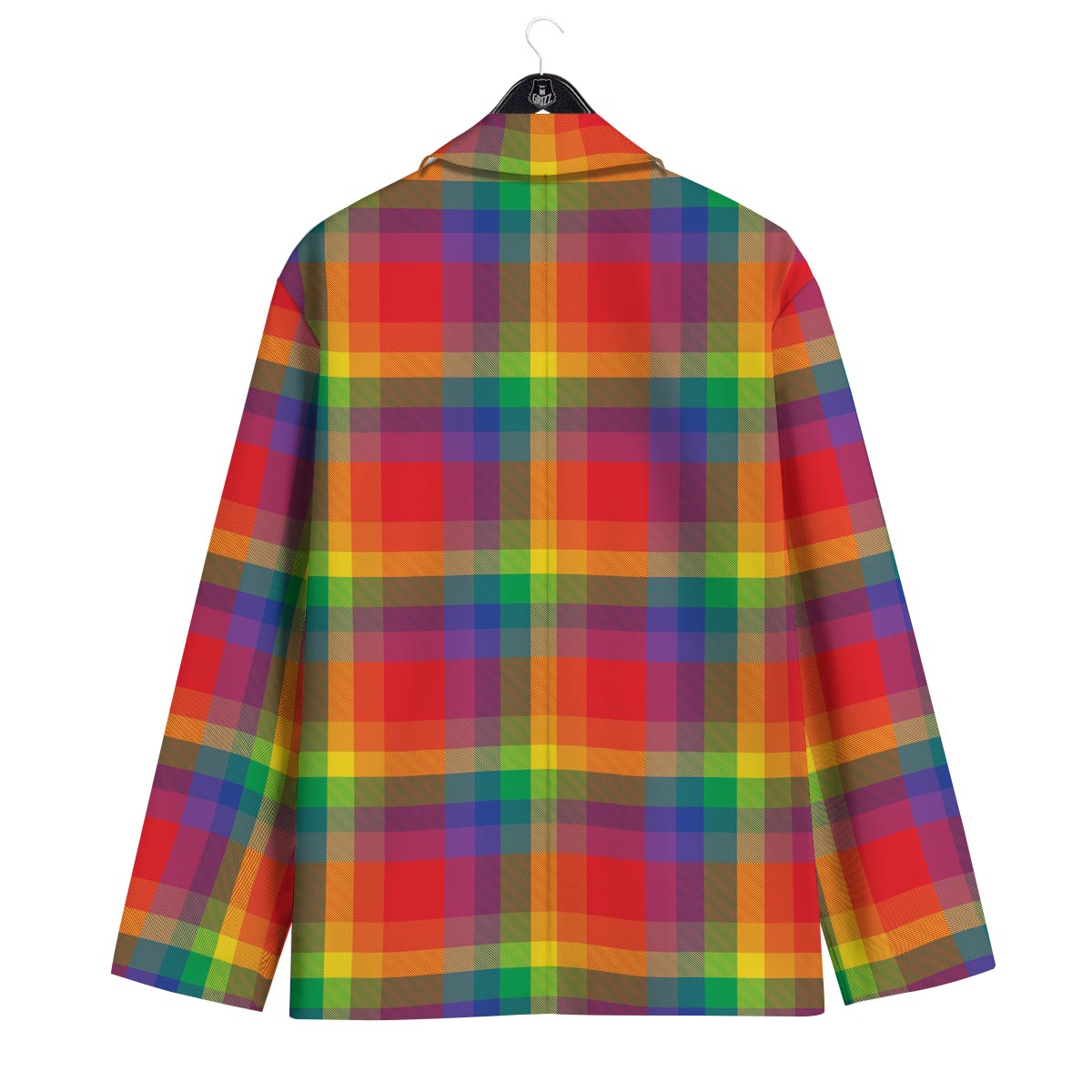 LGBT Plaid Rainbow Print Pattern Men's Sport Coat-grizzshop