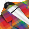 LGBT Plaid Rainbow Print Pattern Men's Sport Coat-grizzshop