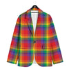 LGBT Plaid Rainbow Print Pattern Men's Sport Coat-grizzshop