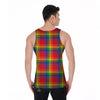 LGBT Plaid Rainbow Print Pattern Men's Tank Top-grizzshop