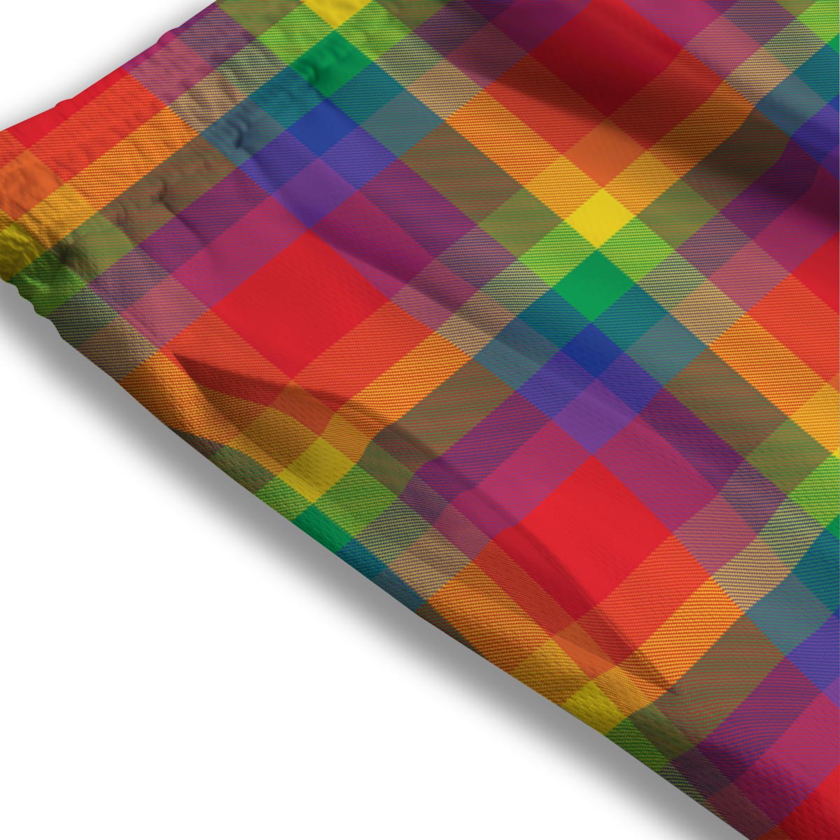 LGBT Plaid Rainbow Print Pattern Mesh Shorts