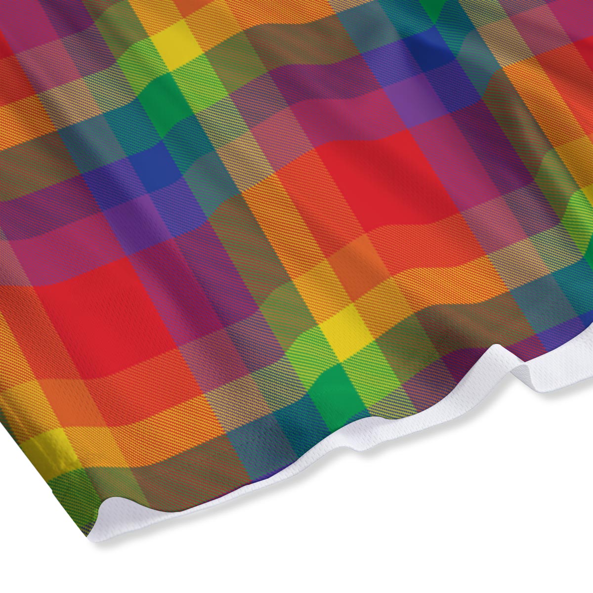 LGBT Plaid Rainbow Print Pattern Mesh Shorts