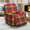 LGBT Plaid Rainbow Print Pattern Recliner Slipcover-grizzshop