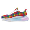 LGBT Plaid Rainbow Print Pattern Running Sneakers-grizzshop