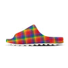 LGBT Plaid Rainbow Print Pattern Sandals-grizzshop