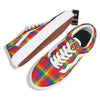 LGBT Plaid Rainbow Print Pattern Skate Shoes-grizzshop