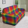 LGBT Plaid Rainbow Print Pattern Sofa Cover-grizzshop