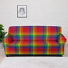 LGBT Plaid Rainbow Print Pattern Sofa Cover-grizzshop