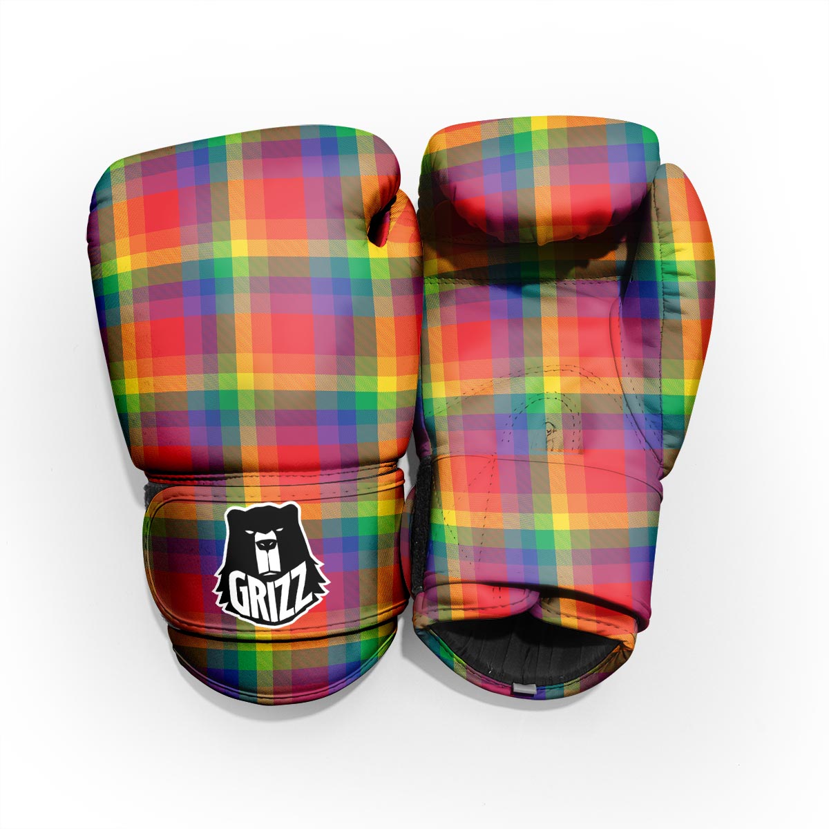LGBT Plaid Rainbow Print Pattern Pro Boxing Glove