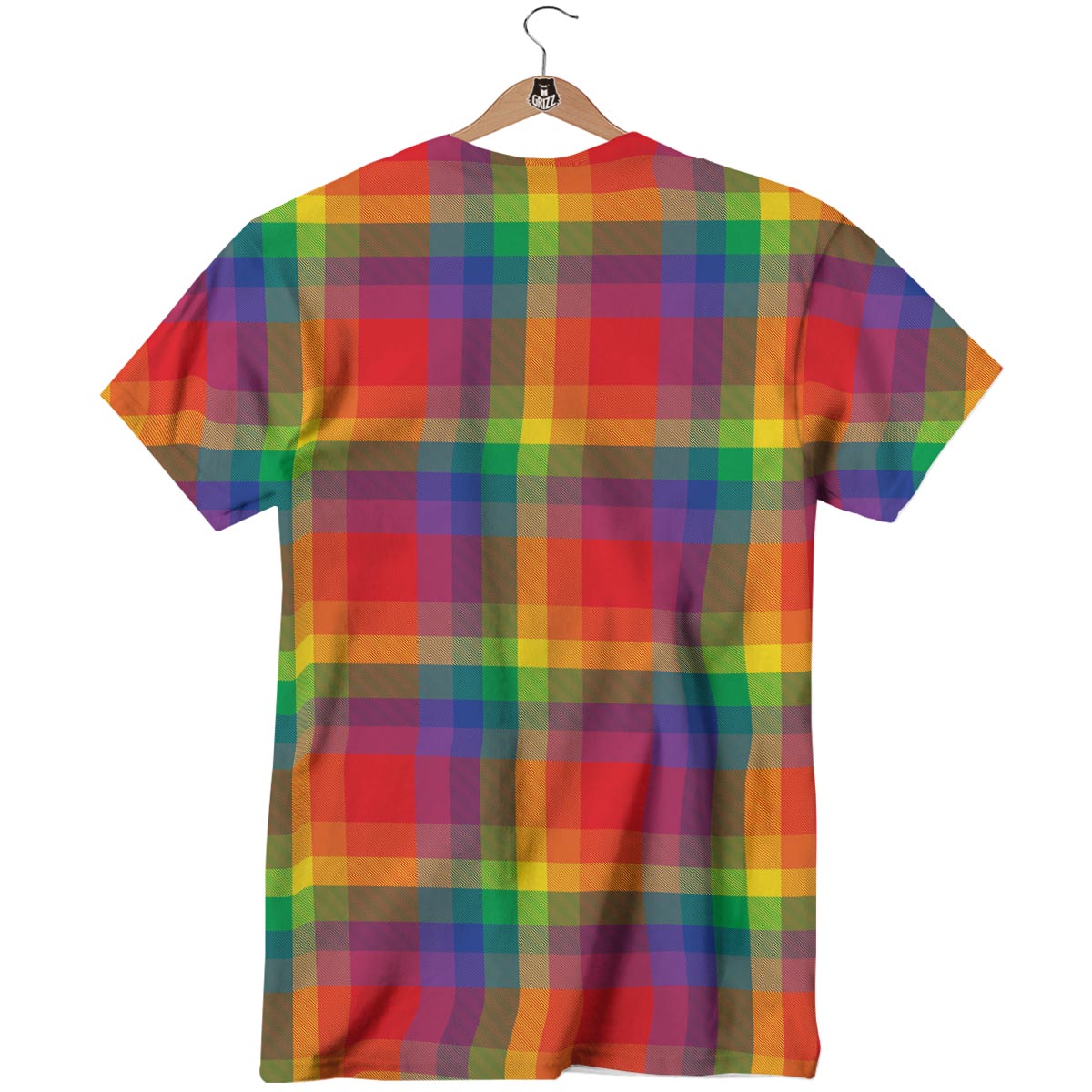 LGBT Plaid Rainbow Print Pattern T-Shirt-grizzshop