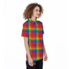 LGBT Plaid Rainbow Print Pattern Women's Golf Shirts-grizzshop