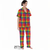 LGBT Plaid Rainbow Print Pattern Women's Pajamas Set-grizzshop