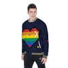 LGBT Pride 8 Bit Rainbow Pixel Heart Baseball Jacket-grizzshop