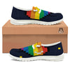 LGBT Pride 8 Bit Rainbow Pixel Heart Black Loafers-grizzshop