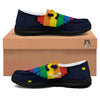 LGBT Pride 8 Bit Rainbow Pixel Heart Black Loafers-grizzshop