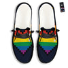 LGBT Pride 8 Bit Rainbow Pixel Heart Black Loafers-grizzshop