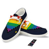 LGBT Pride 8 Bit Rainbow Pixel Heart Black Loafers-grizzshop