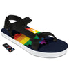 LGBT Pride 8 Bit Rainbow Pixel Heart Black Open Toe Sandals-grizzshop