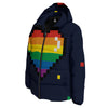 LGBT Pride 8 Bit Rainbow Pixel Heart Down Jacket-grizzshop