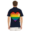 LGBT Pride 8 Bit Rainbow Pixel Heart Men's Golf Shirts-grizzshop