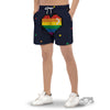 LGBT Pride 8 Bit Rainbow Pixel Heart Men's Gym Shorts-grizzshop