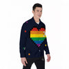 LGBT Pride 8 Bit Rainbow Pixel Heart Men's Long Sleeve Shirts-grizzshop