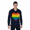 LGBT Pride 8 Bit Rainbow Pixel Heart Men's Long Sleeve Shirts-grizzshop