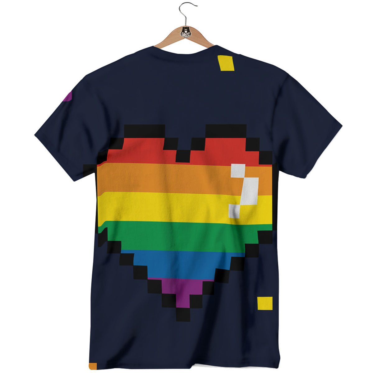 LGBT Pride 8 Bit Rainbow Pixel Heart T-Shirt-grizzshop