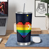 LGBT Pride 8 Bit Rainbow Pixel Heart Tumbler-grizzshop