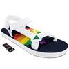 LGBT Pride 8 Bit Rainbow Pixel Heart White Open Toe Sandals-grizzshop