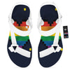 LGBT Pride 8 Bit Rainbow Pixel Heart White Open Toe Sandals-grizzshop