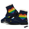 LGBT Pride 8 Bit Rainbow Pixel Heart Winter Boots-grizzshop