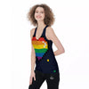 LGBT Pride 8 Bit Rainbow Pixel Heart Women's Racerback Tank Top-grizzshop