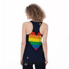 LGBT Pride 8 Bit Rainbow Pixel Heart Women's Racerback Tank Top-grizzshop