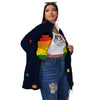 LGBT Pride 8 Bit Rainbow Pixel Heart Women's Sherpa Jacket-grizzshop