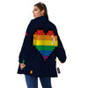 LGBT Pride 8 Bit Rainbow Pixel Heart Women's Sherpa Jacket-grizzshop