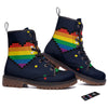 LGBT Pride 8 Bit Rainbow Pixel Heart Work Boots-grizzshop