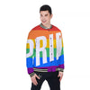 LGBT Pride Flag Pattern Print Baseball Jacket-grizzshop