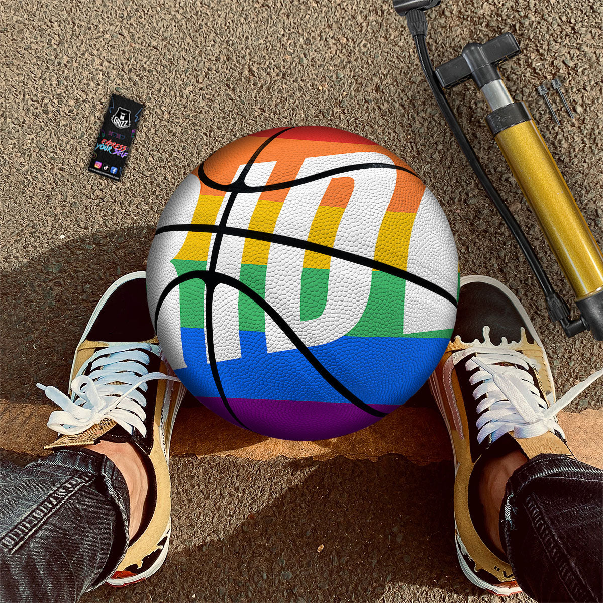 LGBT Pride Flag Pattern Print Basketball-grizzshop