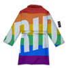 LGBT Pride Flag Pattern Print Bathrobe-grizzshop