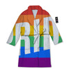 LGBT Pride Flag Pattern Print Bathrobe-grizzshop