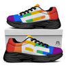 LGBT Pride Flag Pattern Print Black Chunky Shoes-grizzshop