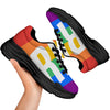 LGBT Pride Flag Pattern Print Black Chunky Shoes-grizzshop