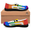 LGBT Pride Flag Pattern Print Black Loafers-grizzshop