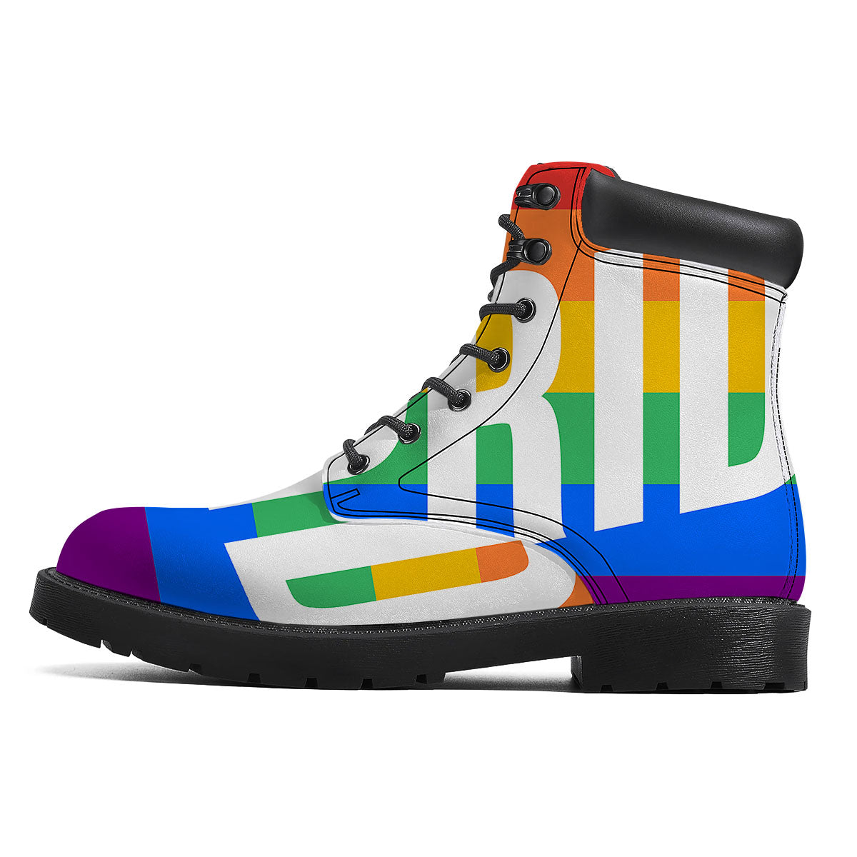 LGBT Pride Flag Pattern Print Boots-grizzshop