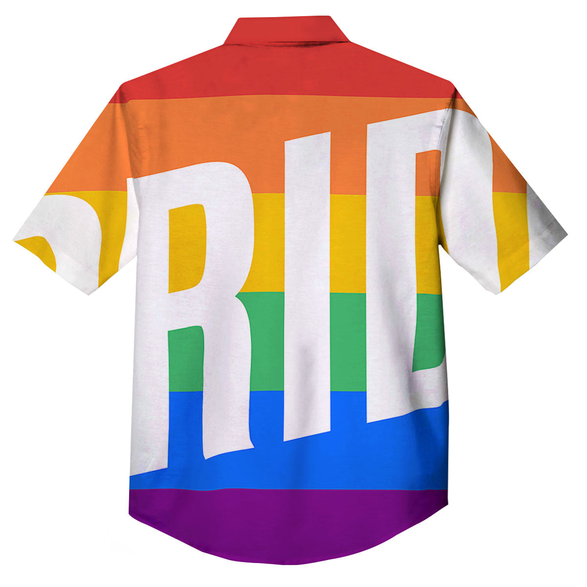 LGBT Pride Flag Pattern Print Button Up Shirt-grizzshop