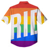 LGBT Pride Flag Pattern Print Button Up Shirt-grizzshop