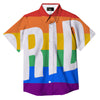 LGBT Pride Flag Pattern Print Button Up Shirt-grizzshop